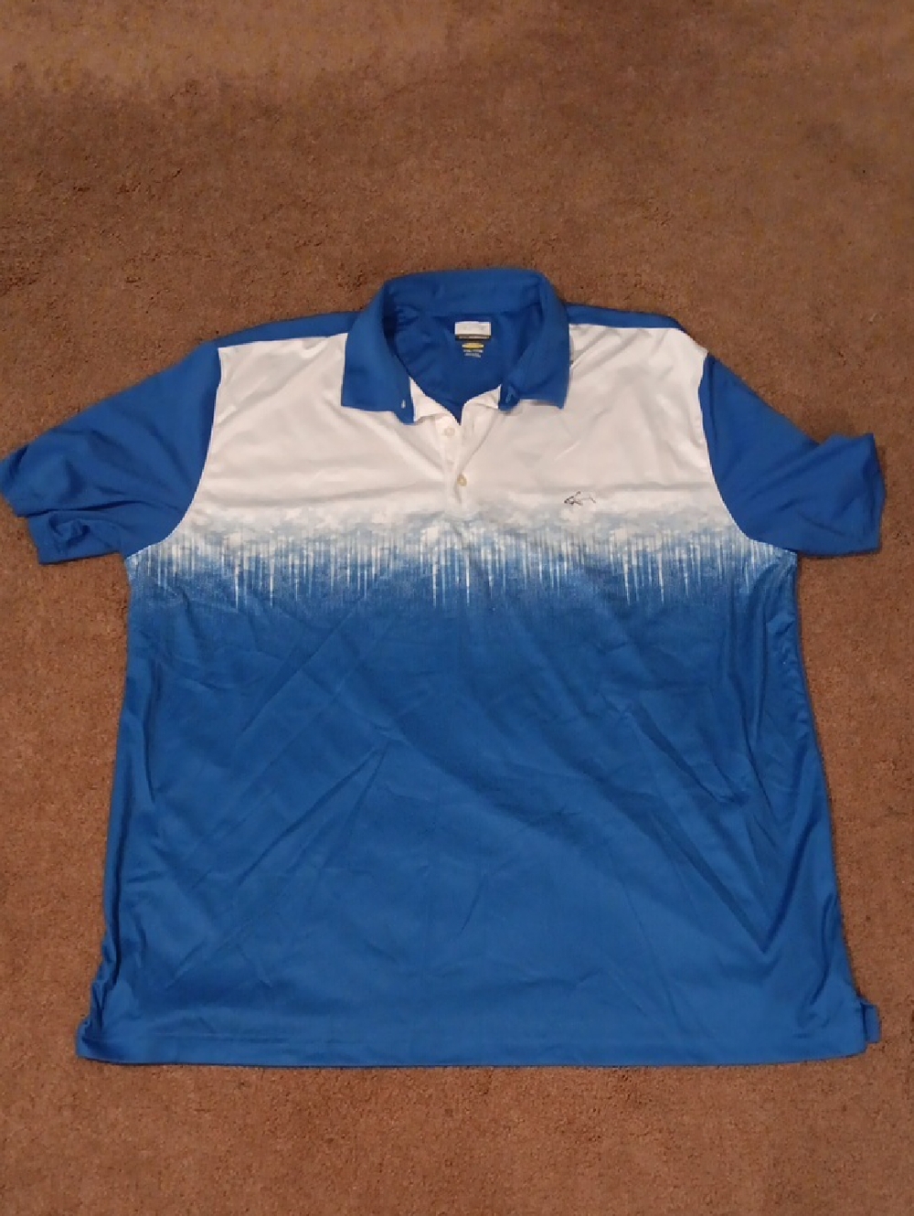 Greg Norman Collection Blue and White Ombre Polo